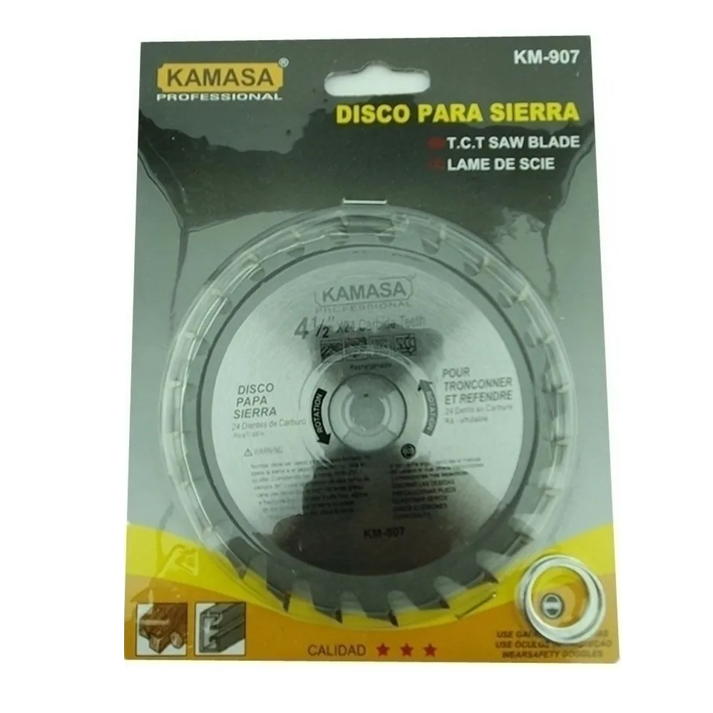 DISCO SIERRA CIRCULAR 4 1/2 PULGADAS 24 DIENTES KAMASA KM907 - 1