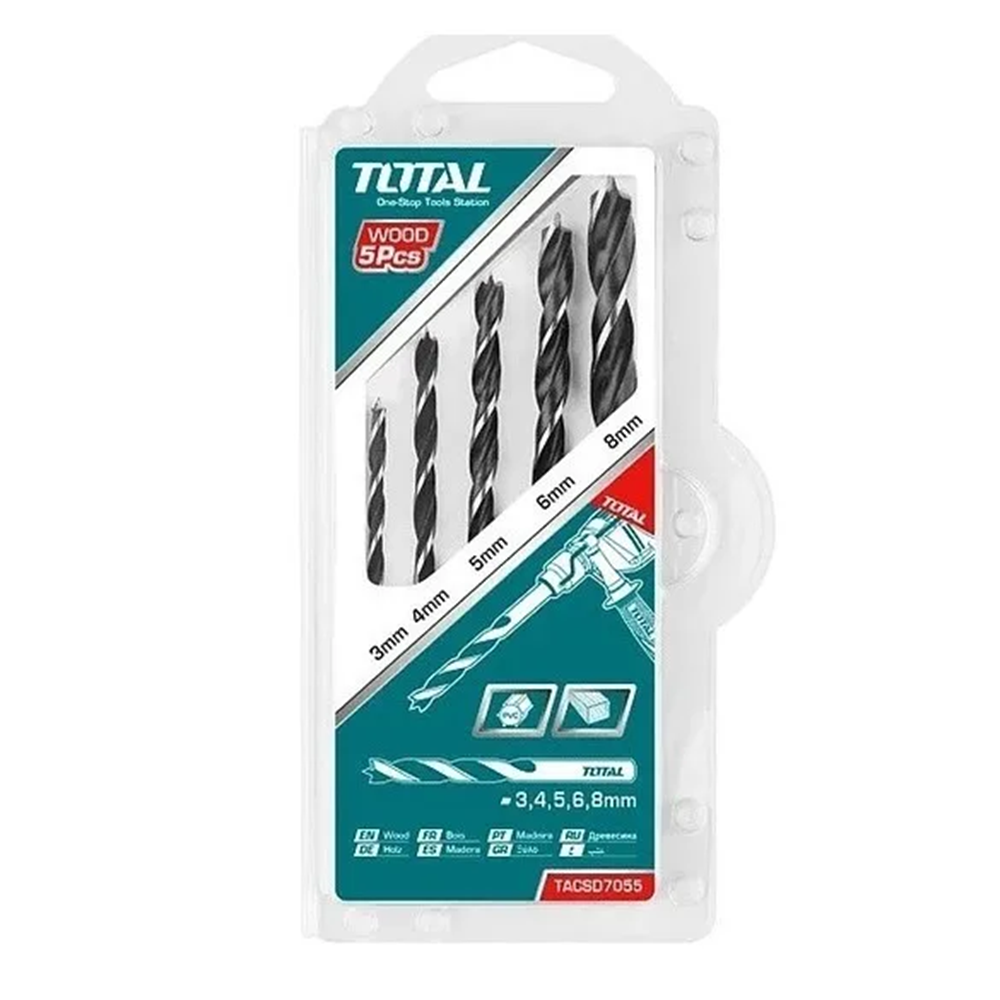 KIT TOTAL TACSD7055 SET JUEGO BROCAS PARA MADERA 5 PIEZAS - 1
