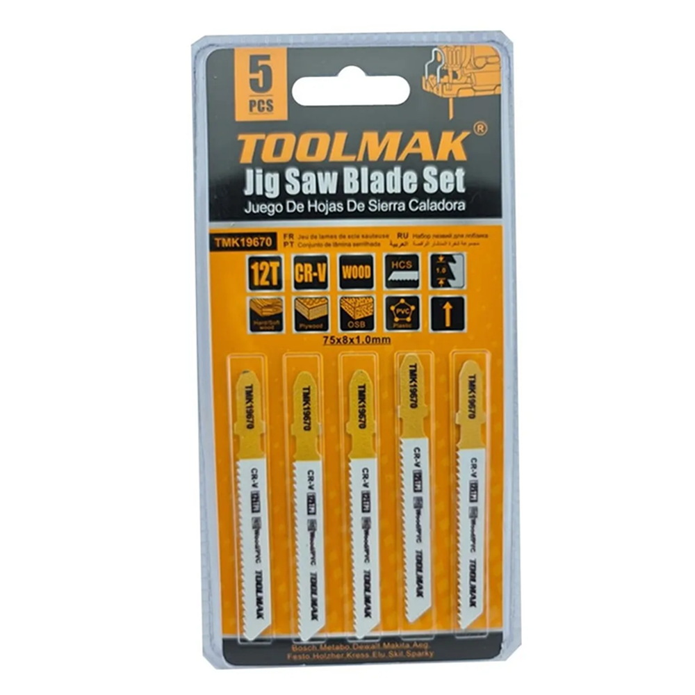 SET JUEGO DE HOJAS TOOLMAK TMK19670 PARA SIERRA CALADORA 5 PIEZAS 12T - 1