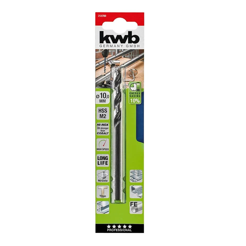 BROCA PARA METAL HSS 10MM KWB 258700 - 1