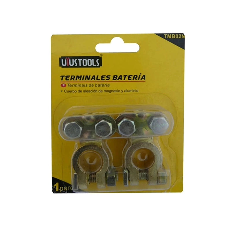 TERMINALES BORNES PARA BATERIA AUTO 12V 6E POSITIVO/NEGATIVO TMB02N - 1