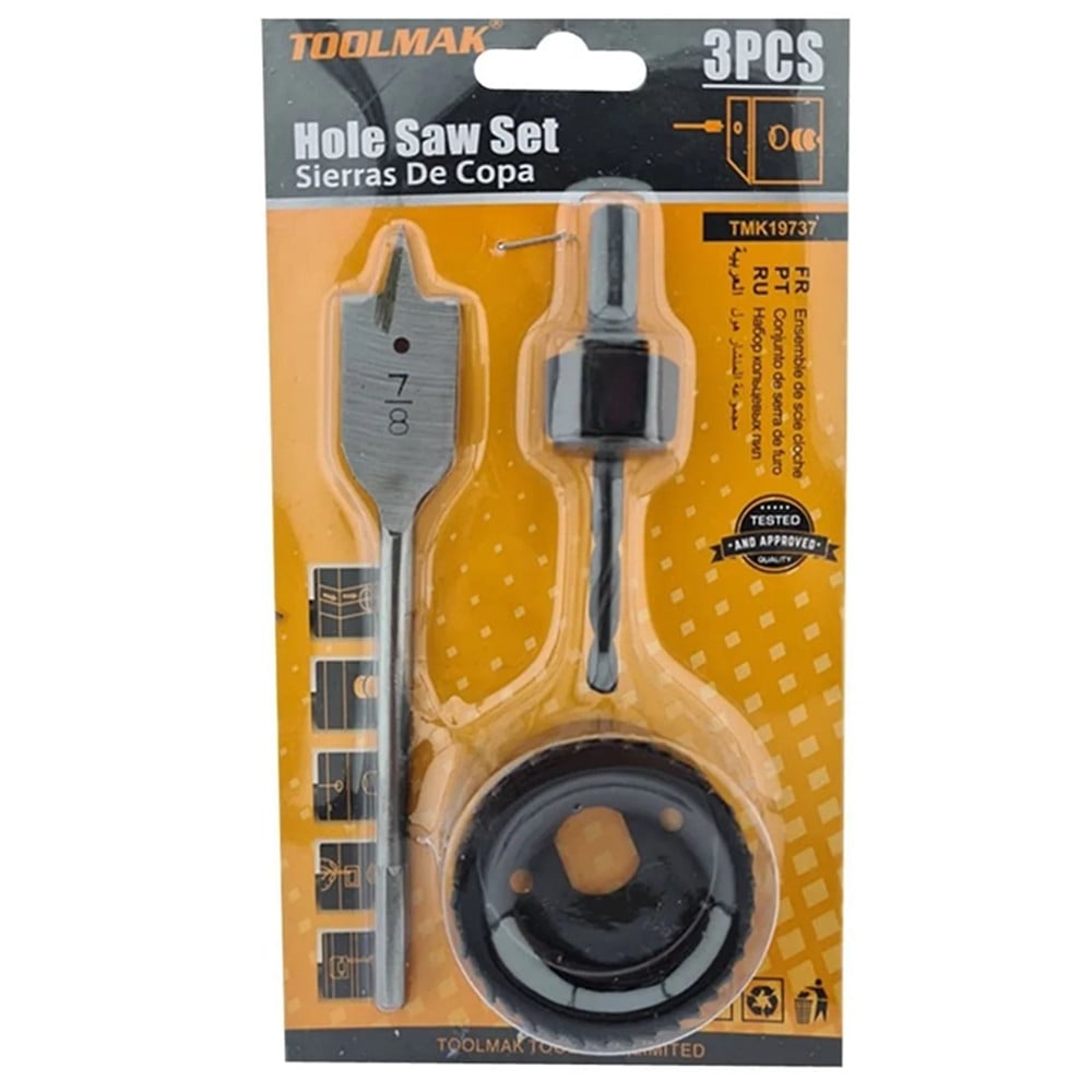 SIERRA COPA TOOLMAK TMK19737 PARA INSTALAR CERRADURAS 3 PIEZAS - 2