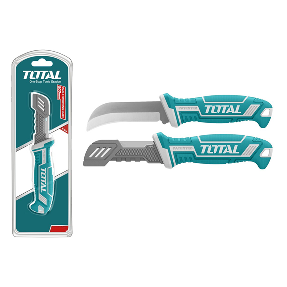 CUCHILLO PELACABLES CURVO 200MM TOTAL THT51882 - 1