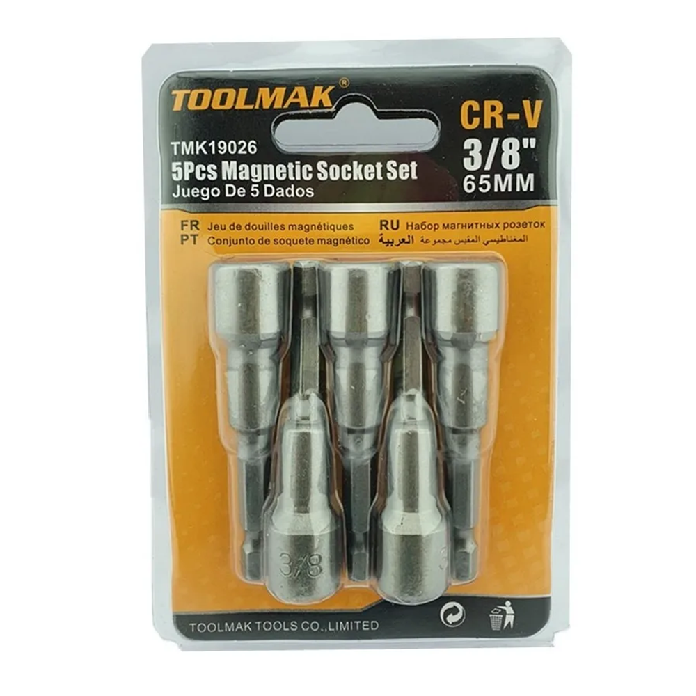 JUEGO DE ADAPTADORES TOOLMAK TMK19026 3/8 PUNTA MAGNETICA 5 PIEZAS - 2