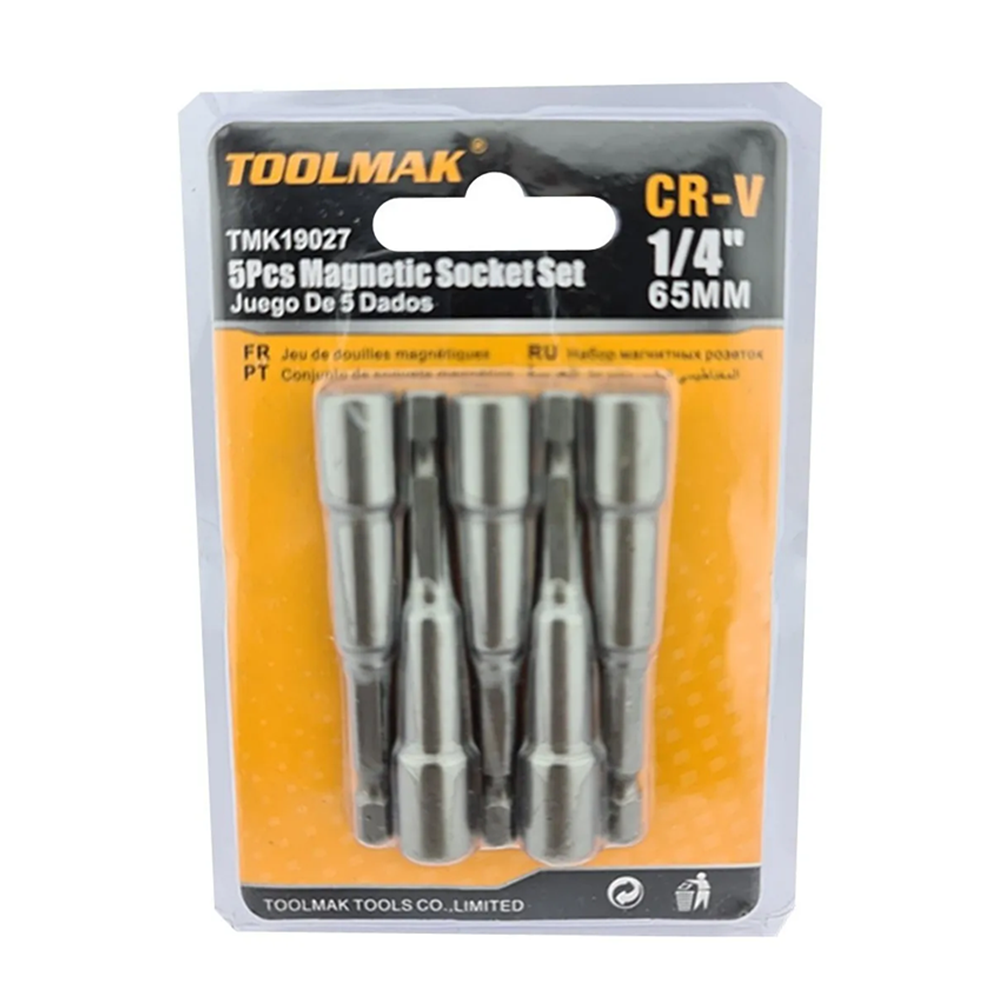 JUEGO DE ADAPTADORES TOOLMAK TMK19027 1/4 PUNTA MAGNETICA 5 PIEZAS - 2