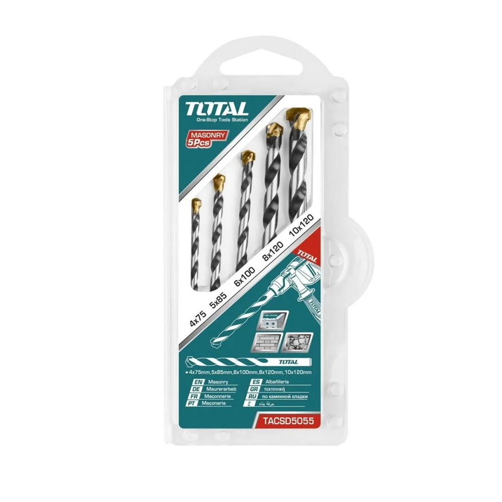 KIT TOTAL TACSD5055 SET JUEGO BROCAS PARA CONCRETO 5 PIEZAS - 1