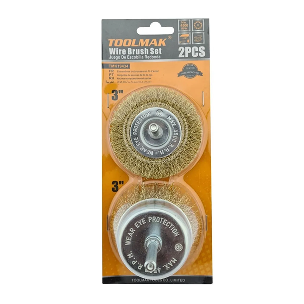 KIT TOOLMAK TMK19434 SET JUEGO DE ESCOBILLAS REDONDAS 2 PIEZAS - 3