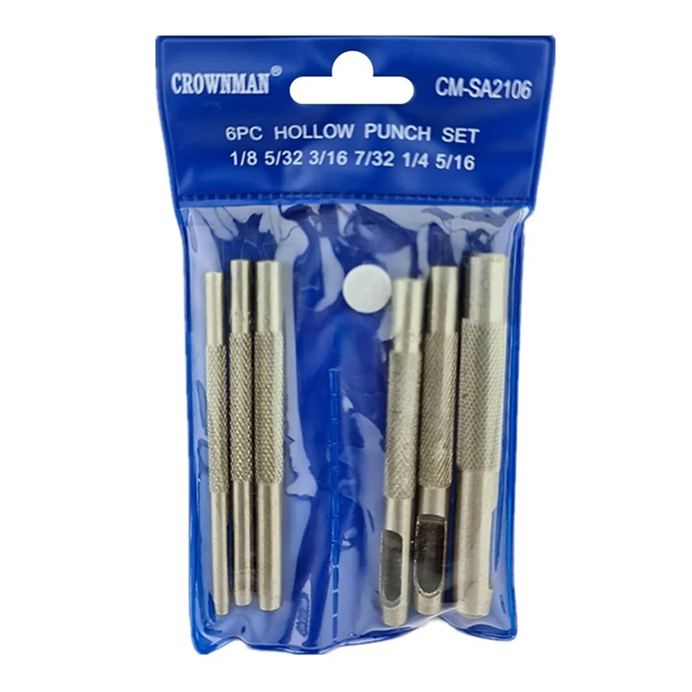 KIT SET JUEGO DE SACABOCADOS DE IMPACTO 6 PCS CROWNMAN CMSA2106 - 1