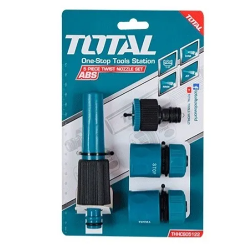 KIT JUEGO BOQUILLAS GIRATORIAS PARA MANGUERA 5 PIEZAS TOTAL THHCS05122 - 2