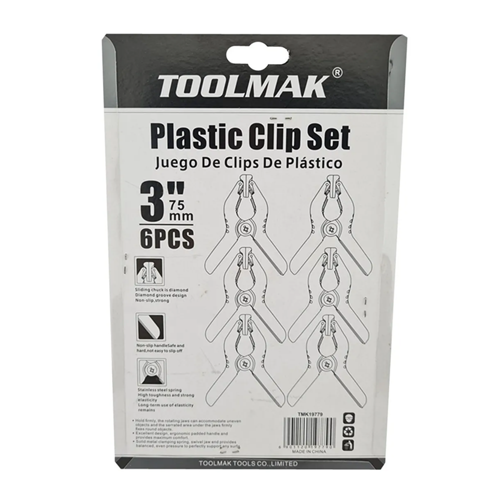 JUEGO DE PINZAS ABRAZADERAS CON RESORTE PARA CARPINTERIA TOOLMAK TMK19779 - 2