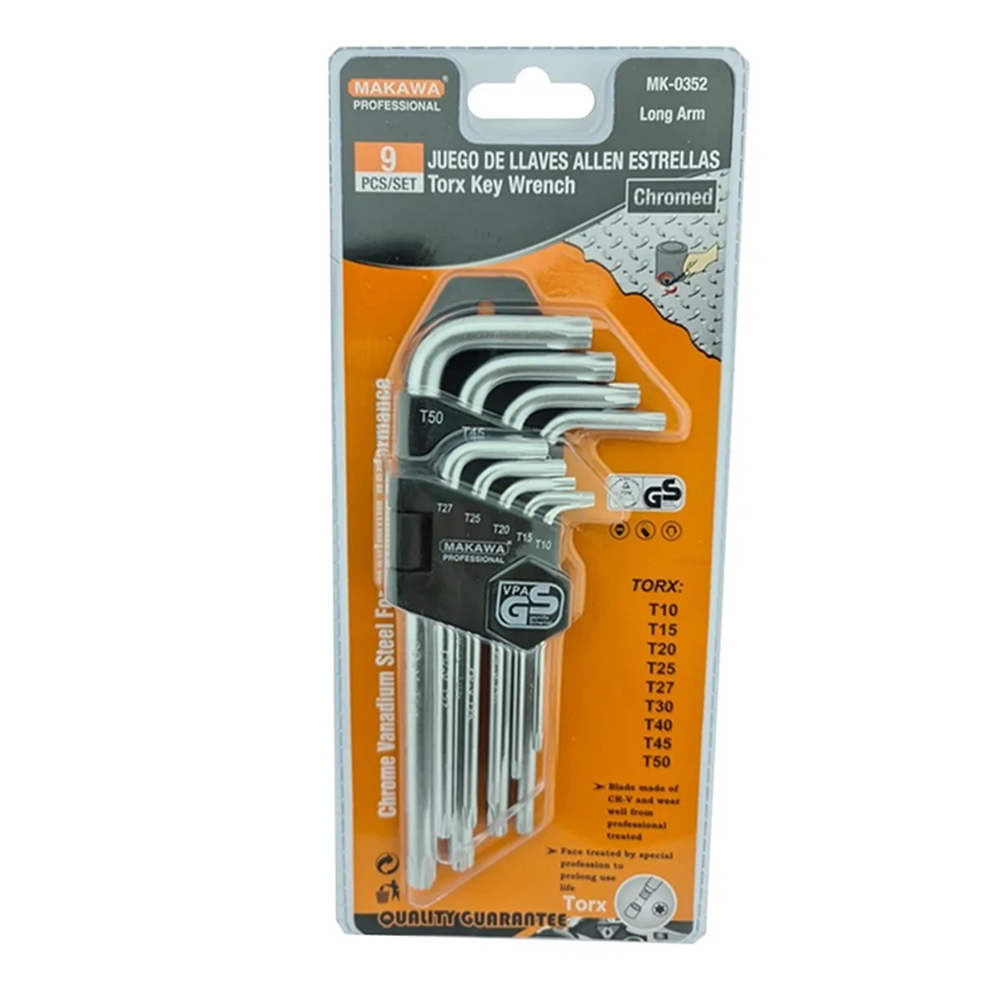 SET JUEGO LLAVES MEDIANAS ALLEN ESTRELLA 9 PIEZAS MAKAWA MK0352 - 1