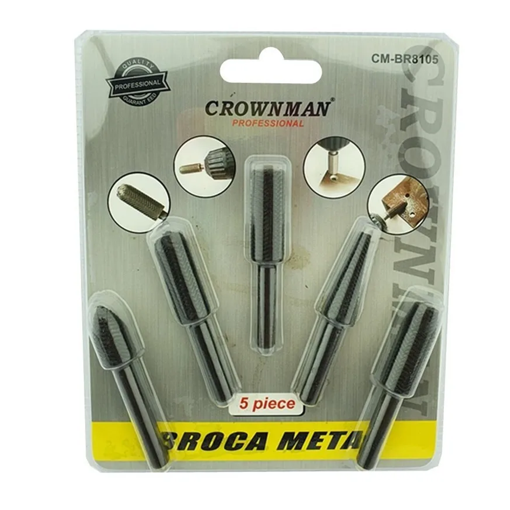 SET KIT JUEGO DE BROCA PARA METAL 5 PIEZAS CROWNMAN CMBR8105 - 1