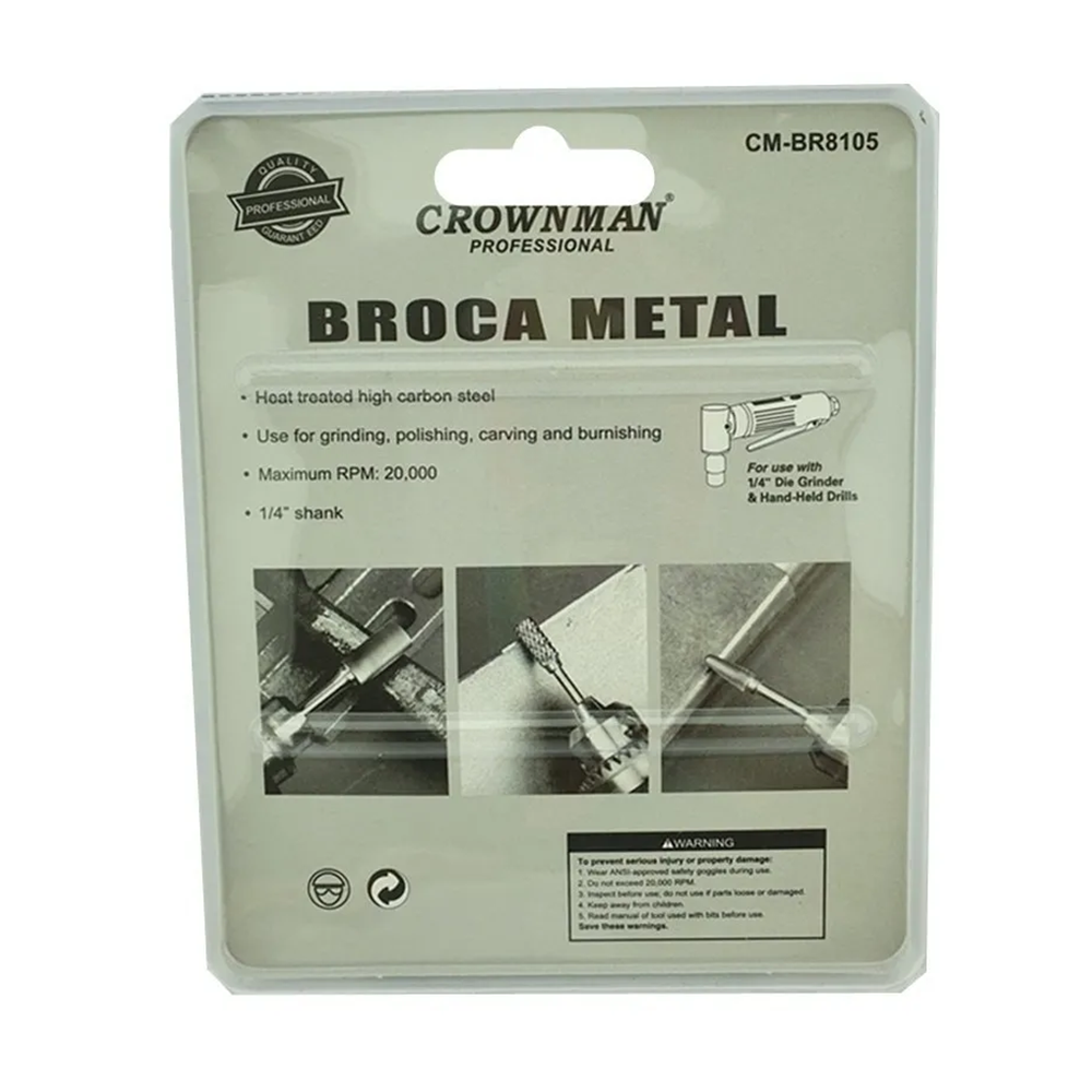 SET KIT JUEGO DE BROCA PARA METAL 5 PIEZAS CROWNMAN CMBR8105 - 2