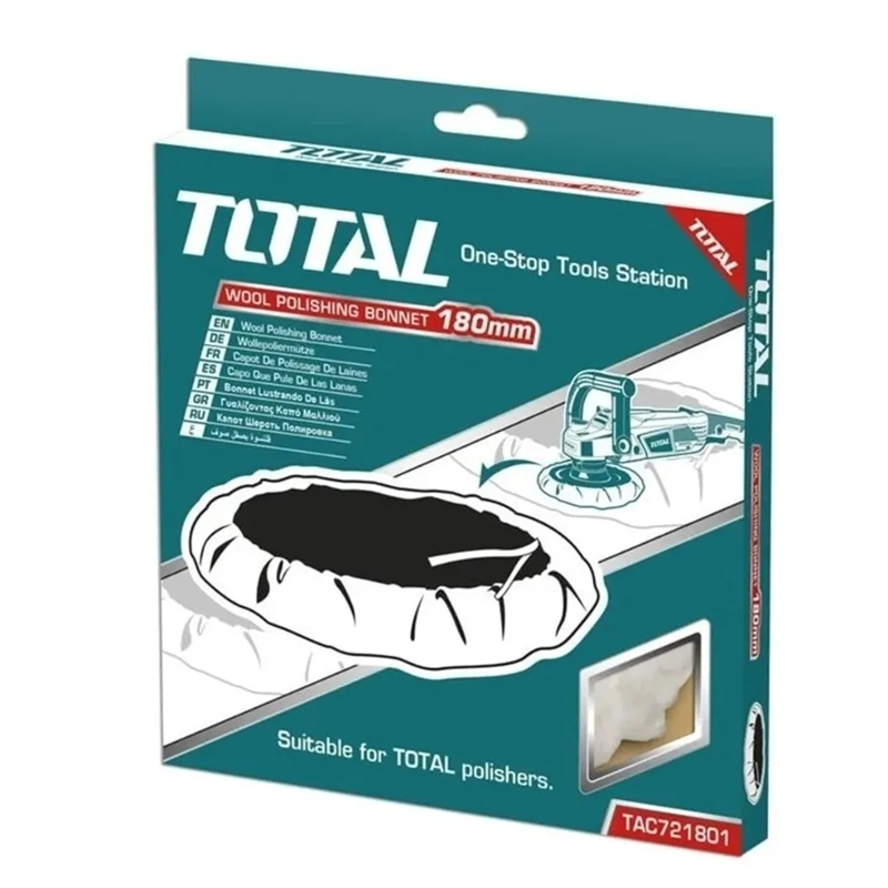 BONETE DISCO PARA PULIR 180MM LANA TOTAL TAC721801 - 1