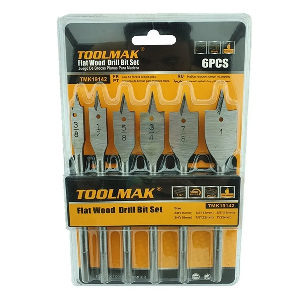 JUEGO SET DE MECHA DE MADERA PARA TALADRO 6 PIEZA TOOLMAK TMK19142 - 1