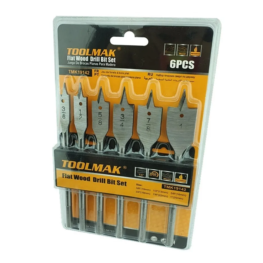 JUEGO SET DE MECHA DE MADERA PARA TALADRO 6 PIEZA TOOLMAK TMK19142 - 2