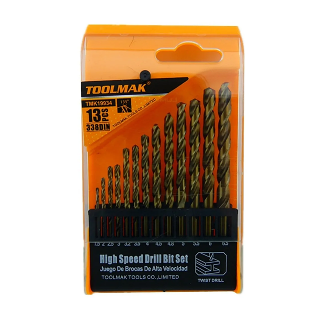 KIT SET JUEGO BROCAS PARA METAL 13 PIEZAS TOOLMAK TMK19934 - 1