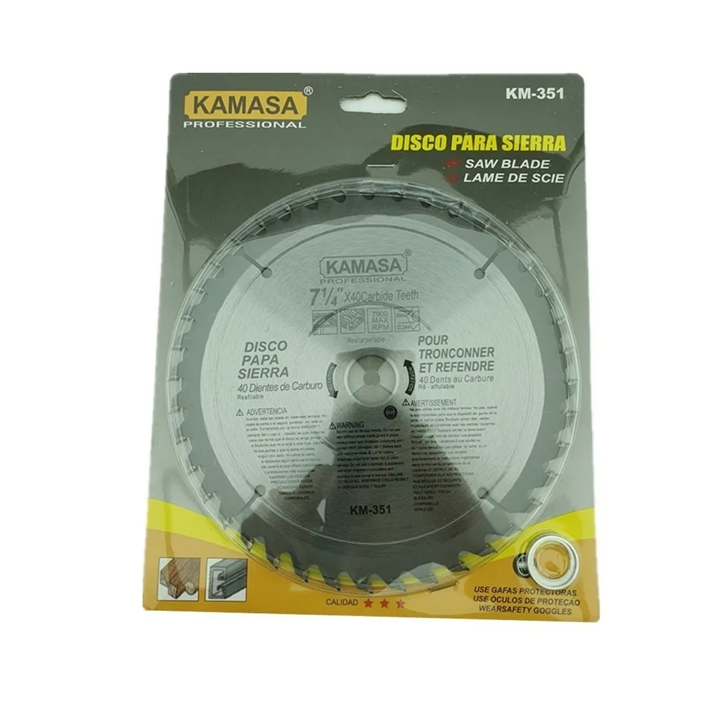 DISCO DE SIERRA CIRCULAR 7 1/4 PULGADAS 40 DIENTES KAMASA KM351 - 2