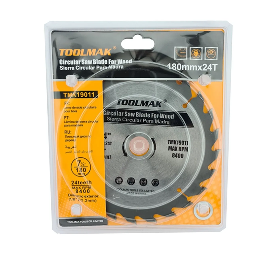 DISCO DE SIERRA TOOLMAK TMK19011 CIRCULAR 7 1/4 PULGADAS 24 DIENTES - 2