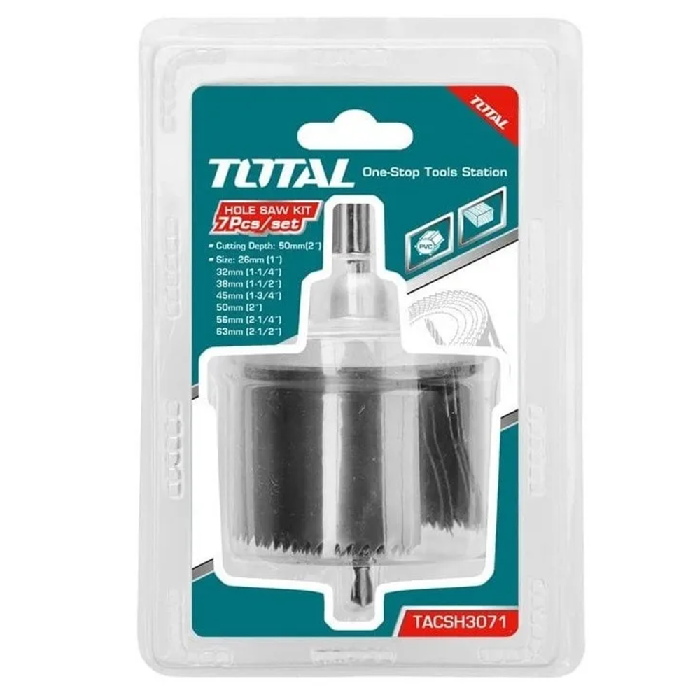 KIT TOTAL TACSH3071 JUEGO HOJA BROCA SIERRA COPA PARA MADERA 7 PIEZAS - 2