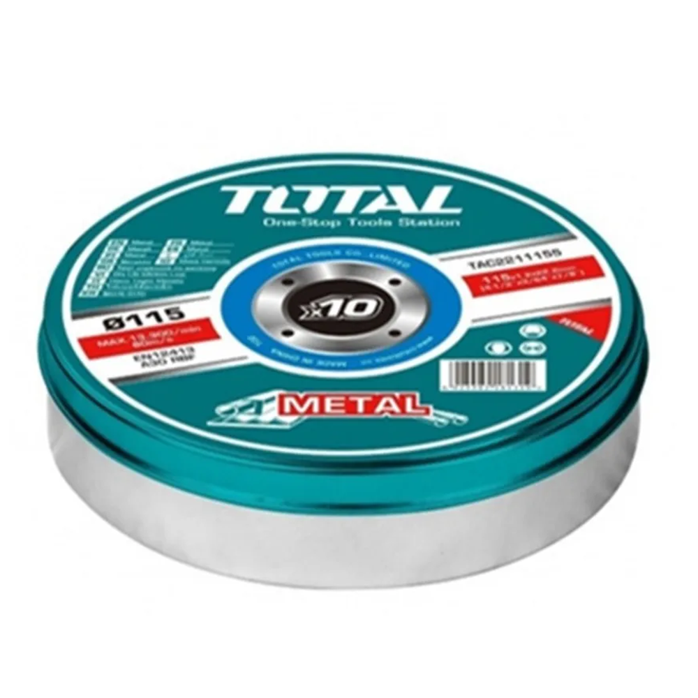 DISCO DE CORTE TOTAL TAC2211155 P/ METAL ACERO INOXIDABLE 115 MM 10 UND - 1