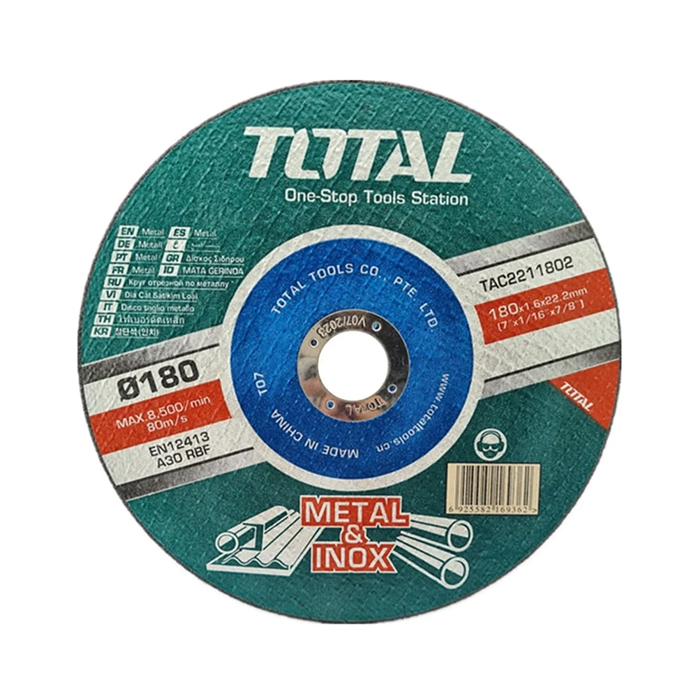 DISCO DE CORTE TOTAL TAC2211155 P/ METAL ACERO INOXIDABLE 115 MM 10 UND - 2