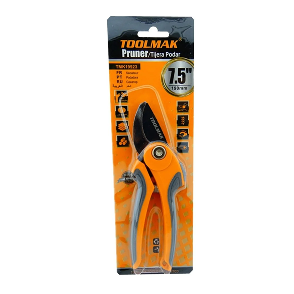 TIJERA DE PODAR JARDIN 7.5 PULGADAS (190MM) TOOLMAK TMK19923 - 2