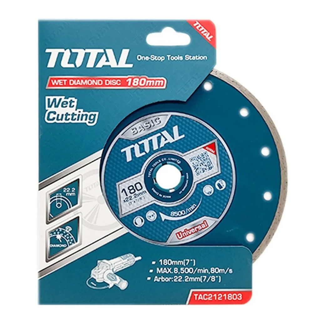 DISCO DIAMANTADO CORTE HUMEDO 7 180MM TOTAL TAC2121803 - 1