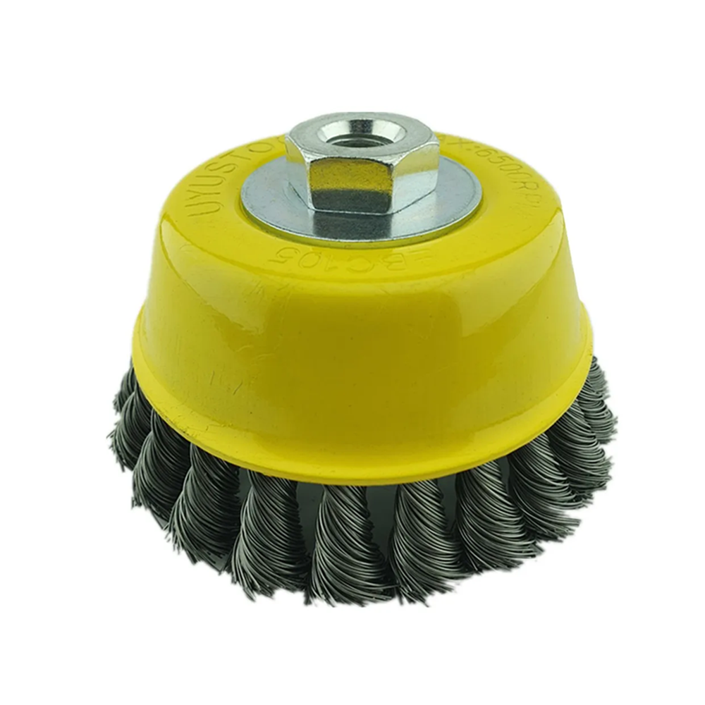 ESCOBILLA DE COPA TRENZADA TORCIDA 125MM ESMERIL UYUSTOOLS EBC105 - 2