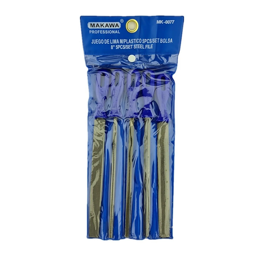 KIT JUEGO LIMAS DE ACERO 5 PIEZAS 8 PULGADAS MAKAWA MK0077 - 1