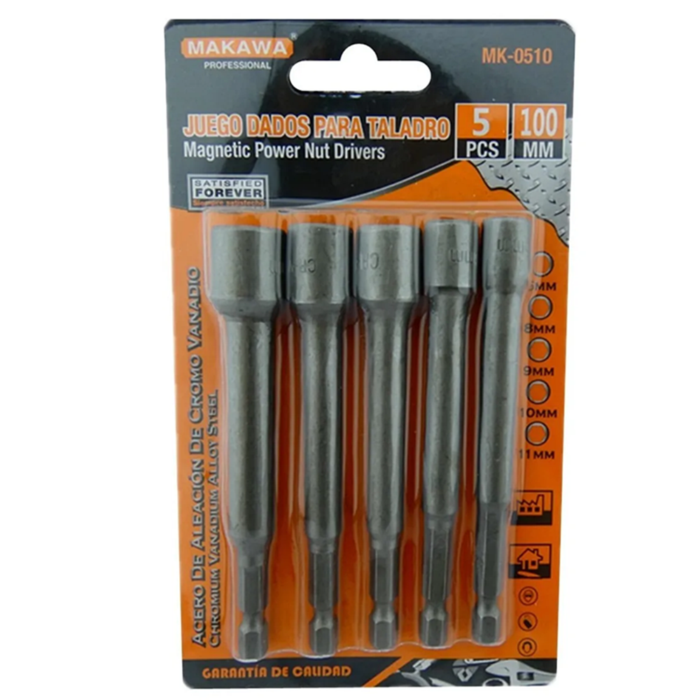 JUEGO ADAPTADORES PARA TALADRO PUNTA MAGNETICA 5 PCS MAKAWA MK0510 - 1