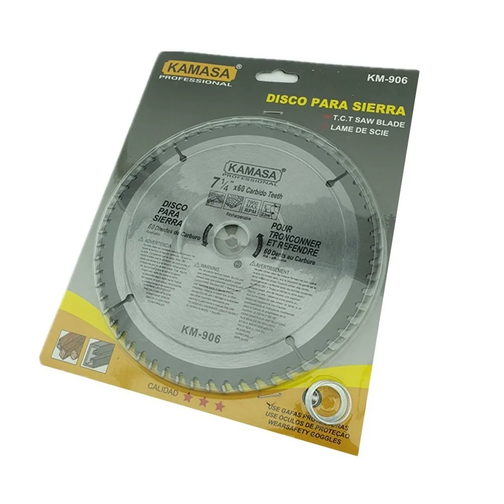 DISCO SIERRA CIRCULAR 7 1/4 PULGADAS 60 DIENTES KAMASA KM906 - 2