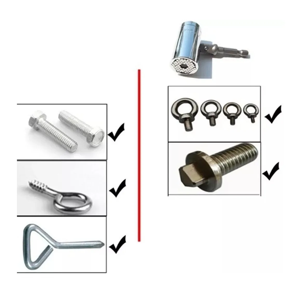 DADO UNIVERSAL DE 7 - 19 MM + ADAPTADOR PARA TALADRO TOOLMAK TMK19644 - 2
