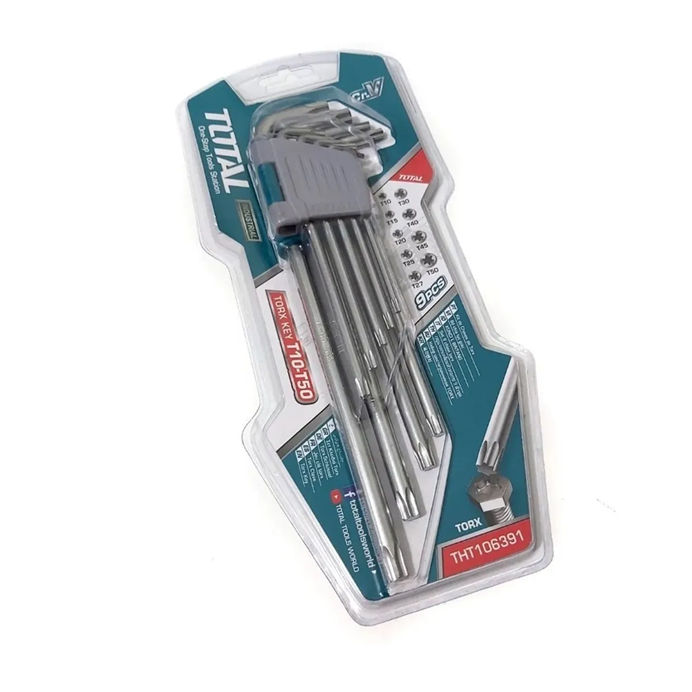 JUEGO LLAVES ALLEN ESTRELLA TORX 9 PIEZAS TOTAL THT106391 - 1