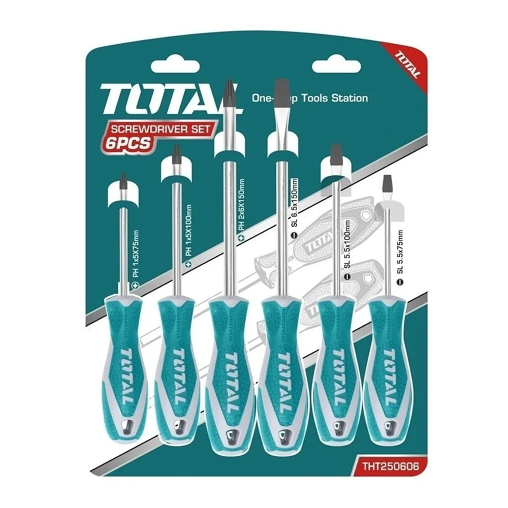 SET JUEGO DESTORNILLADORES 6 PIEZAS TOTAL THT250606 - 1