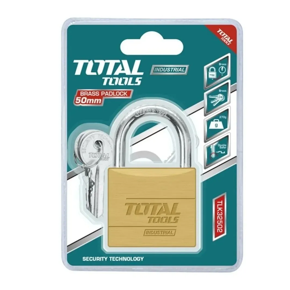 CANDADO SEGURIDAD DE BRONCE 50MM TOTAL TLK32502 - 1