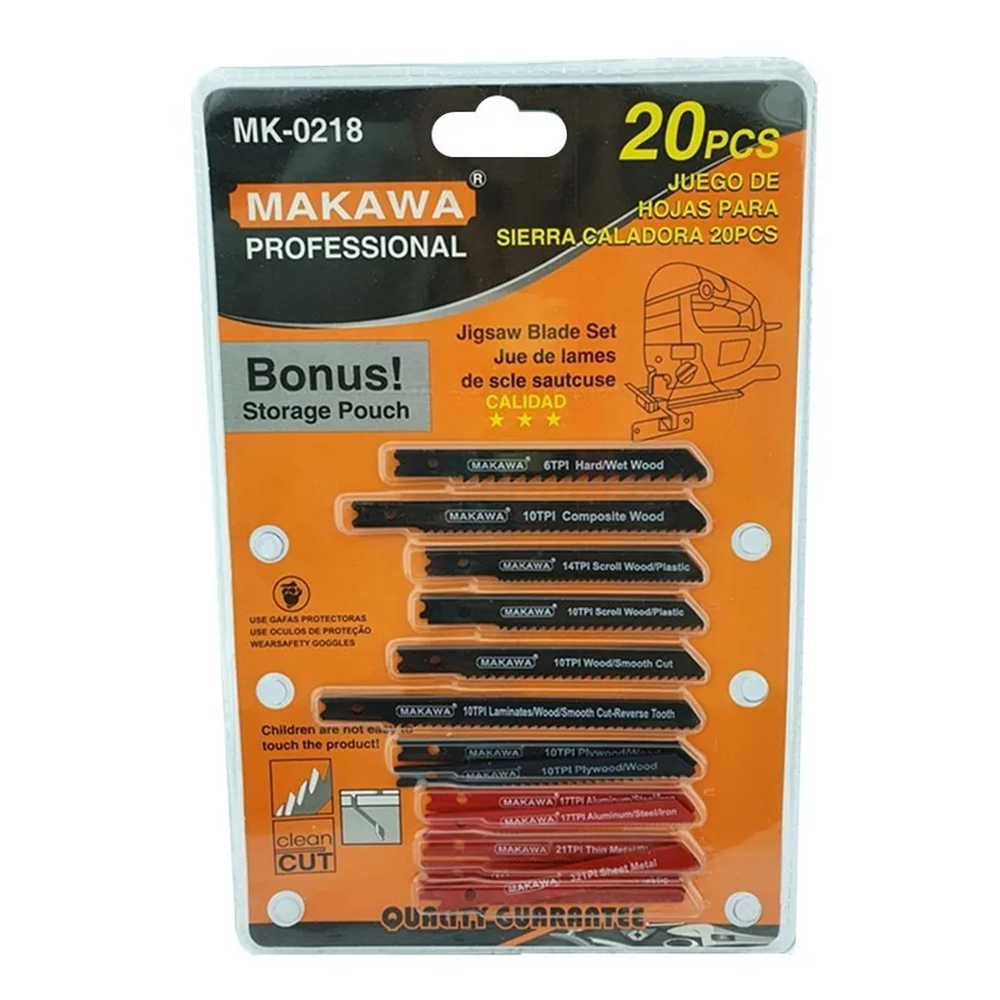 SET JUEGO DE HOJAS PARA SIERRA CALADORA 20 PIEZAS MAKAWA MK0218 - 1