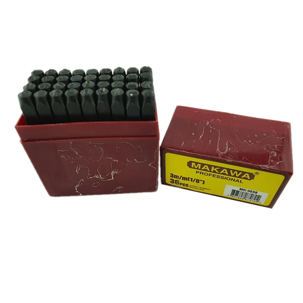 NUMEROS Y LETRAS 3MM DE GOLPE 36 PIEZAS PARA METALES MAKAWA MK0658 - 1