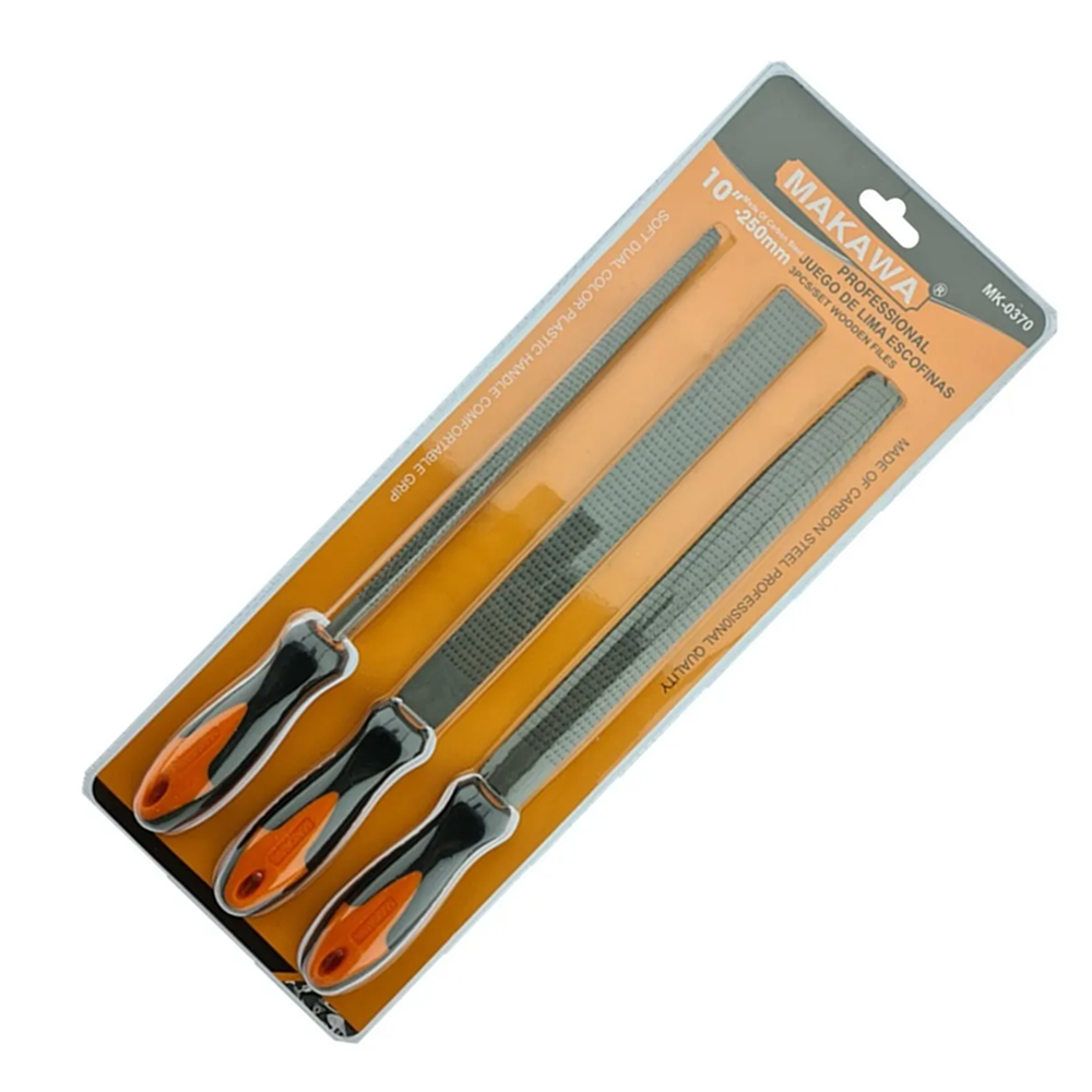 JUEGO DE LIMAS ESCOFINAS PARA MADERA 10 PULGADA 3 PIEZAS MAKAWA MK0370 - 1