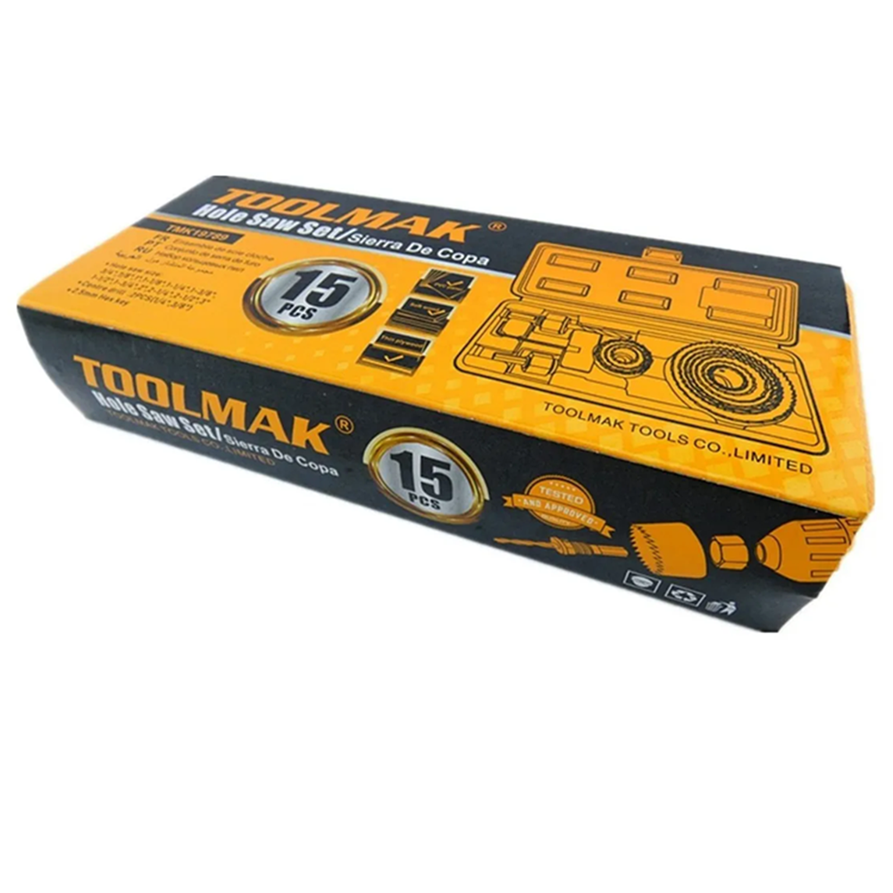 JUEGO HOJA BROCA SIERRA COPA PARA MADERA 15 PIEZAS TOOLMAK TMK19789 - 3