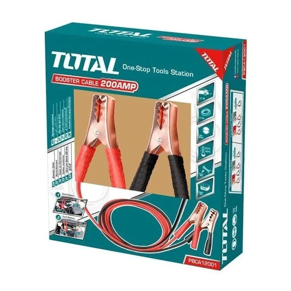 CABLE PUENTE DE BATERIA 200 AMP ROBA CORRIENTE AUTO TOTAL PBCA12001 - 1