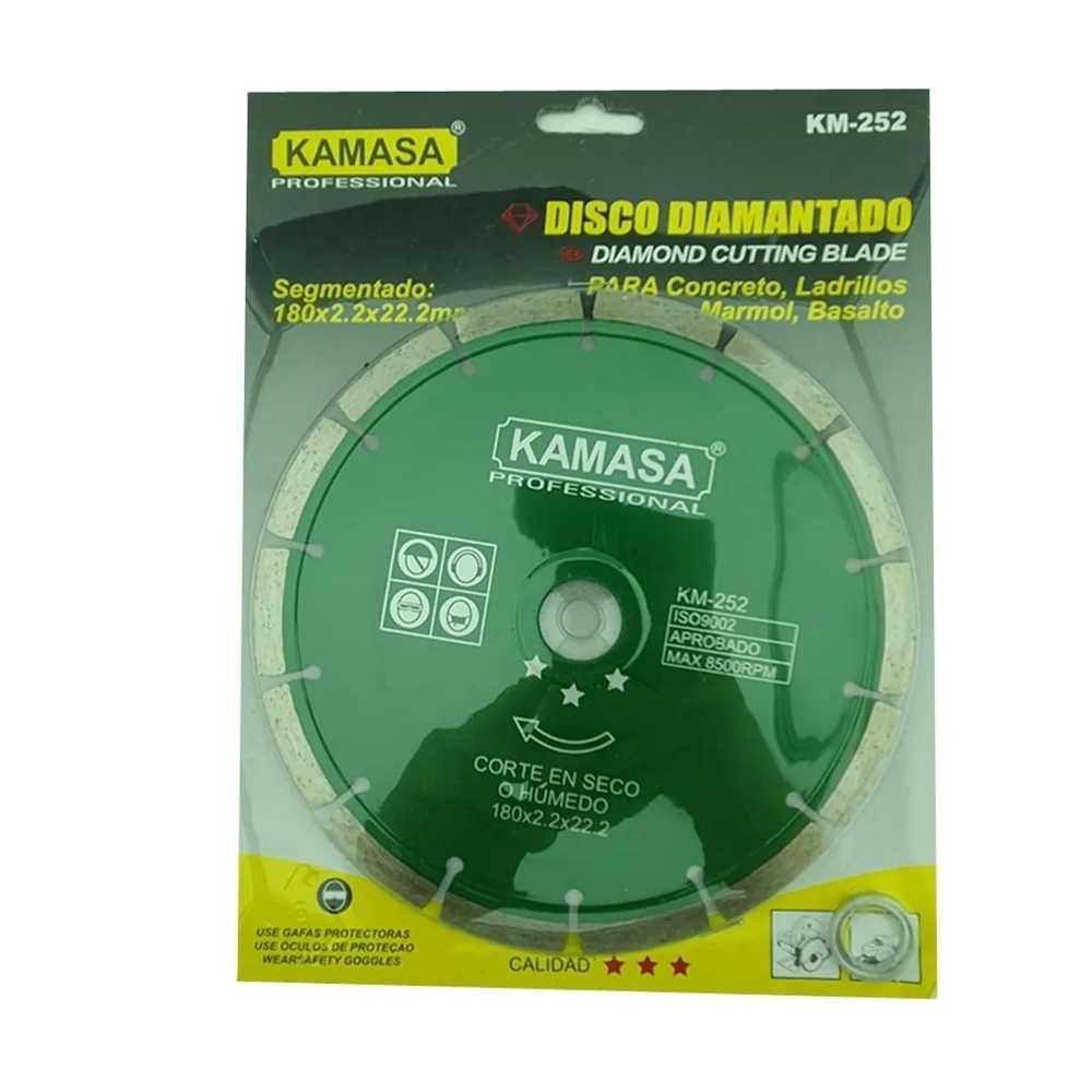 DISCO DIAMANTADO 7 180MM CORTE SEGMENTADO CONCRETO KAMASA KM252 - 2