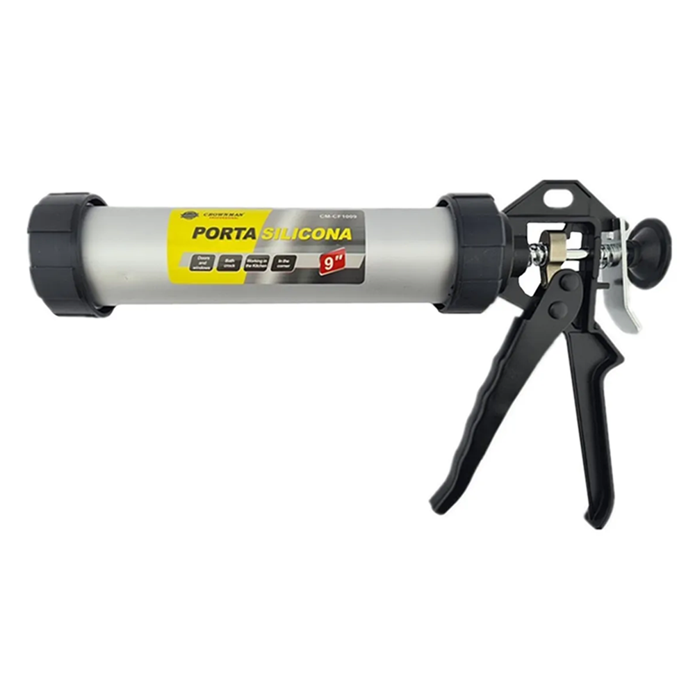PISTOLA CALAFATERA ALUMINIO PARA PATE SILICONA 9 PULG CROWNMAN CMCF1009 - 1