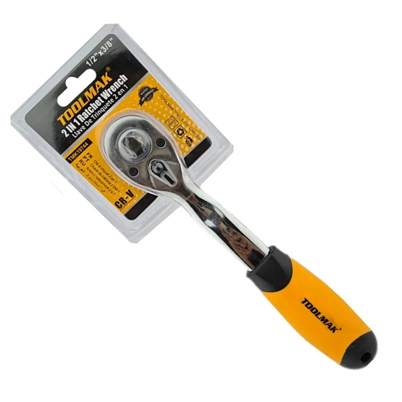 LLAVE CHICHARRA COMBINADA 2 EN 1 1/2 Y 3/8 TOOLMAK TMK19744 - 1