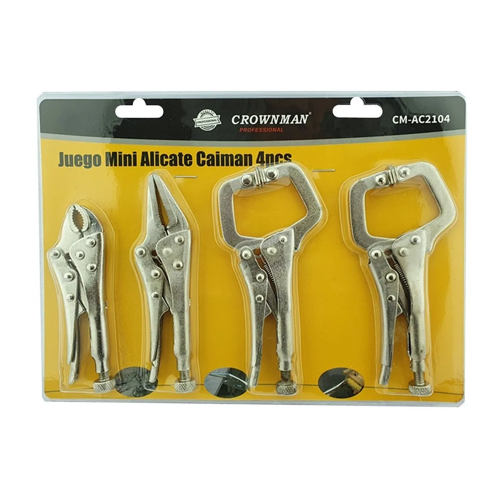 SET KIT JUEGO DE MINI ALICATE CAIMAN 4 PIEZAS CROWNMAN CMAC2104 - 1