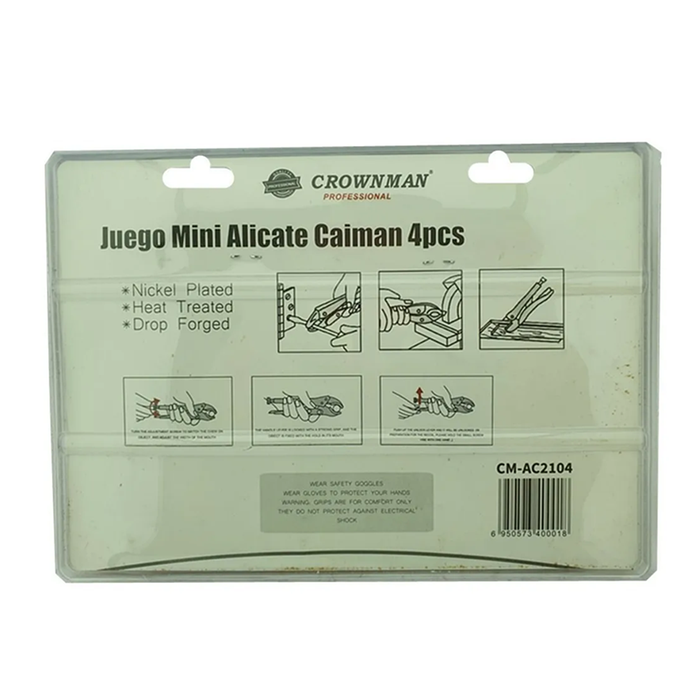 SET KIT JUEGO DE MINI ALICATE CAIMAN 4 PIEZAS CROWNMAN CMAC2104 - 2