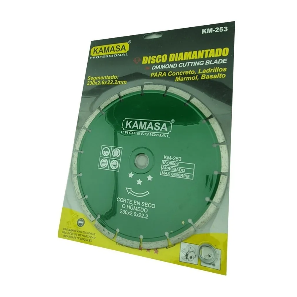 DISCO DIAMANTADO 9 230MM CORTE SEGMENTADO CONCRETO KAMASA KM253 - 1