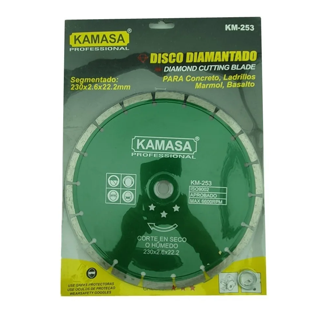 DISCO DIAMANTADO 9 230MM CORTE SEGMENTADO CONCRETO KAMASA KM253 - 2