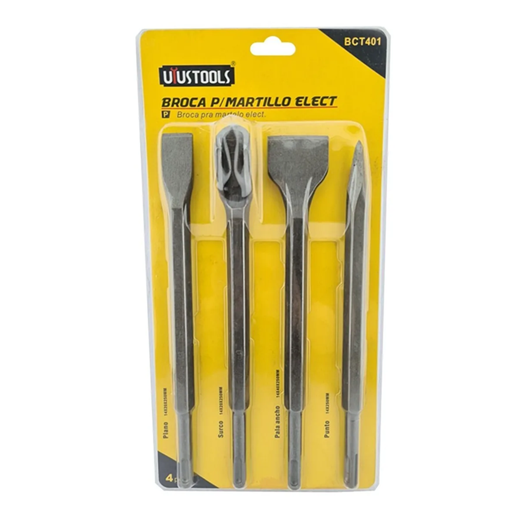 SET JGO DE BROCA P ROTOMARTILLO SDS PLUS 4PCS CR-V UYUSTOOLS BCT401 - 1