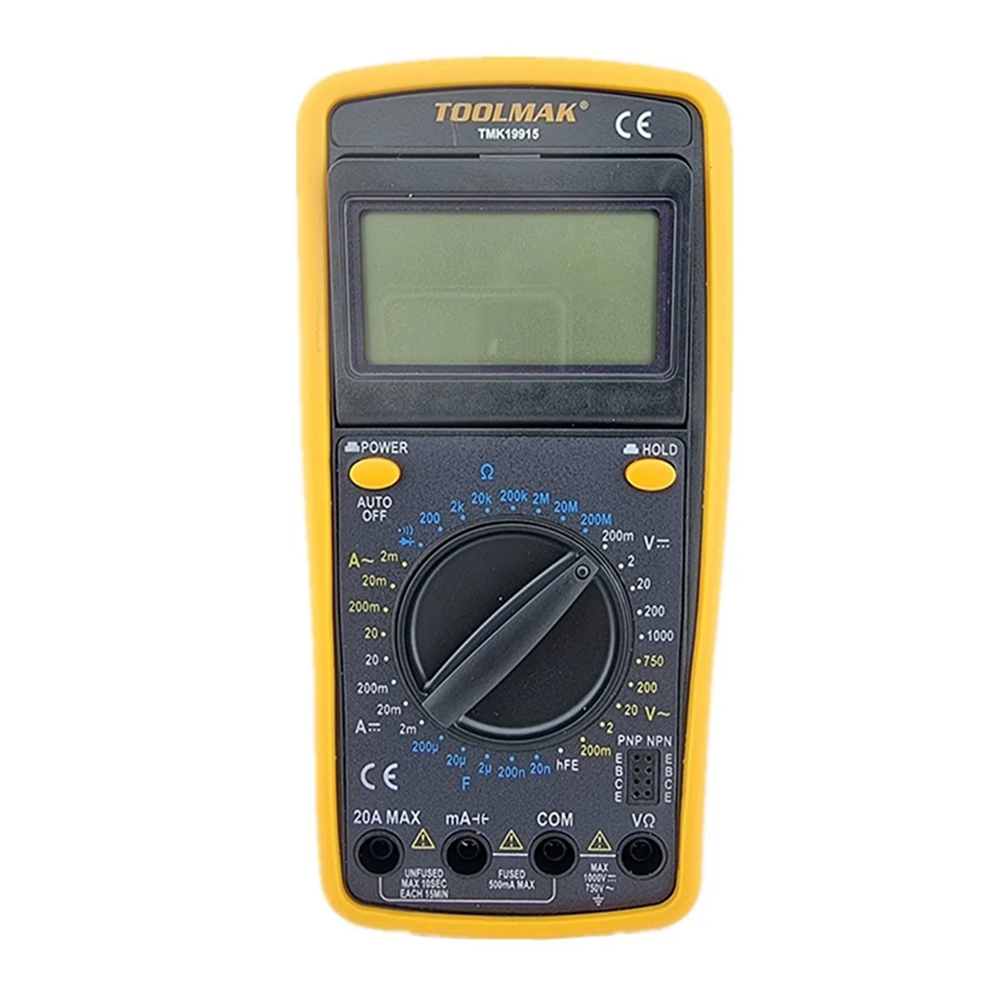 TESTER MULTITESTER MULTIMETRO DIGITAL PANTALLA LCD TOOLMAK TMK19915 - 1